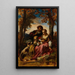 figuras y un perro en un paisaje - Narcisse Virgile Diaz de la Peña — cuadro enmarcado en la pared