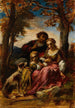 figuras y un perro en un paisaje - Narcisse Virgile Diaz de la Peña — vista de la obra