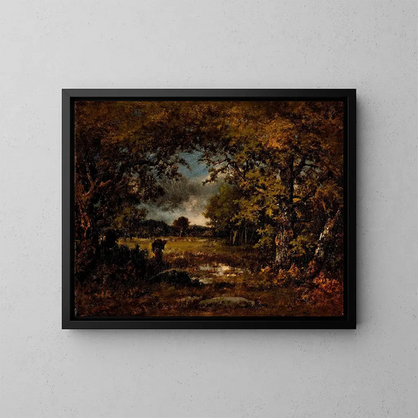 Landscape Painting - Narcisse Virgile Diaz de la Peña — framed artwork on a wall