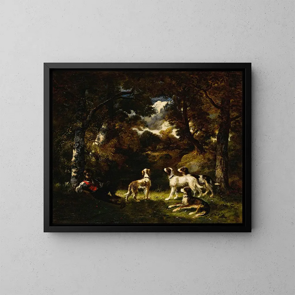 Repos de la chasse - Narcisse Virgile Diaz de la Peña — framed artwork on a wall