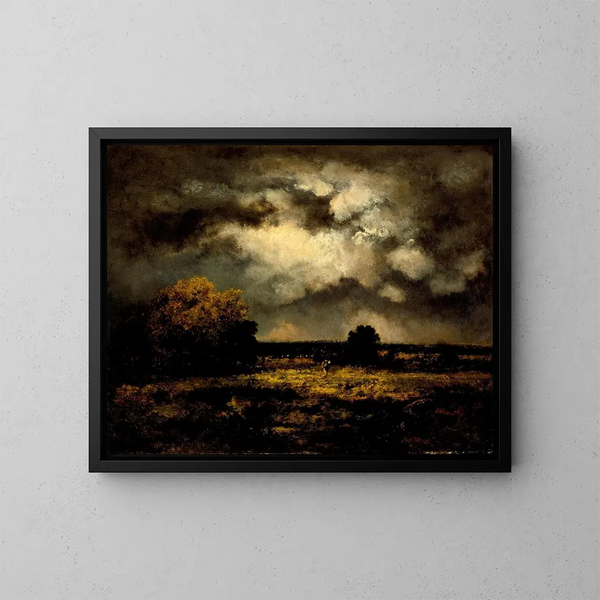 Stormy Landscape - Narcisse Virgile Diaz de la Peña — framed artwork on a wall