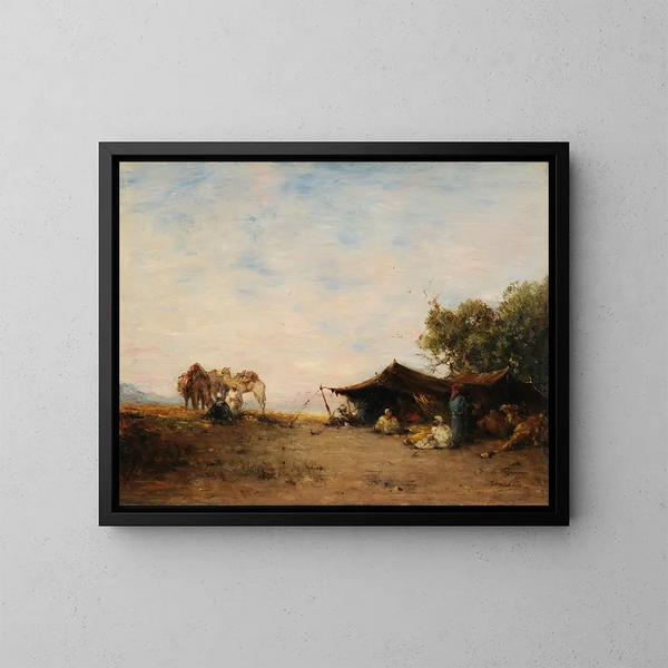 Un gourbi - Narcisse Berchère — cuadro enmarcado en la pared