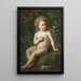 Putto nourishing a strawberry to a bird - Nathaniel Schmitt — framed artwork on a wall