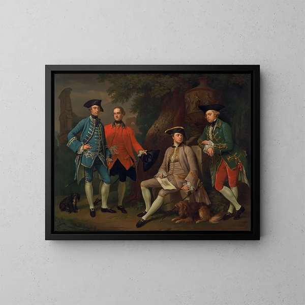 James Grant de Grant, John Mytton, l'honorable Thomas Robinson et Thomas Wynne - Nathaniel Dance-Holland — cuadro enmarcado en la pared