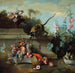 Naturaleza muerta con mono, frutas y flores - Jean-Baptiste Oudry — vista de la obra