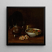 Nature morte avec théière et fruits - William Merritt Chase — cuadro enmarcado en la pared