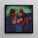 naturaleza muerta, dalias y margaritas en un jarrón azul - Mark Gertler — cuadro enmarcado en la pared