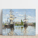Reproduction of the painting Ships on horseback over the Seine in Rouen by Claude Monet
