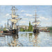 Reproduction of the painting Ships on horseback over the Seine in Rouen by Claude Monet