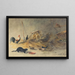 Un gato y unas gallinas - Newton Limbird Smith Fielding — cuadro enmarcado en la pared