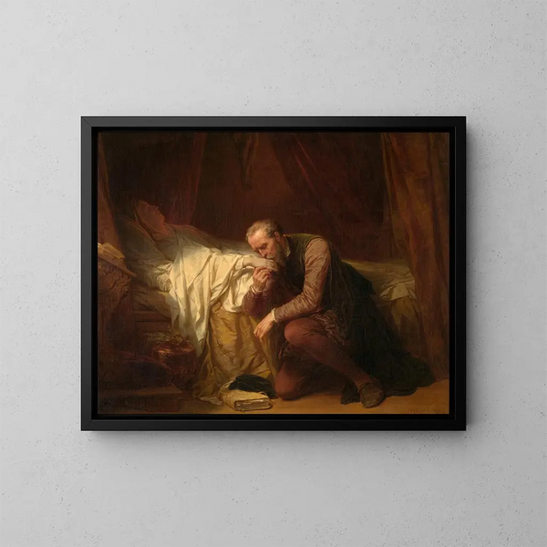 L'artiste Miguel Ángel en la cabecera de Vittoria Colonna - Nicaise De Keyser — cuadro enmarcado en la pared