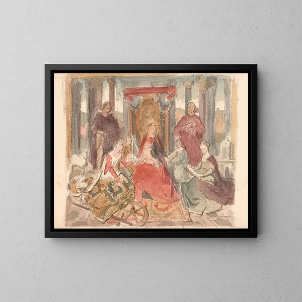 El matrimonio místico de Santa Catalina - Nicaise De Keyser — cuadro enmarcado en la pared