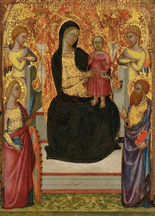 Niccol Di Buonaccorso - The Madonna and Child Enthroned with Saint Catherine Saint Bartholomew and two angels.webp