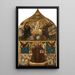 Christ on the cross with Mary and Madeleine below Saint Gregory - Niccolò di Liberatore — framed artwork on a wall