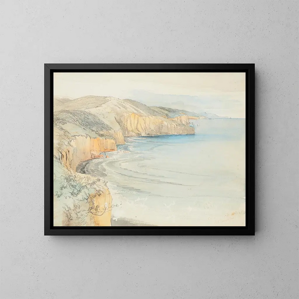 Costa cerca de Dunedin - Nicholas Chevalier — cuadro enmarcado en la pared