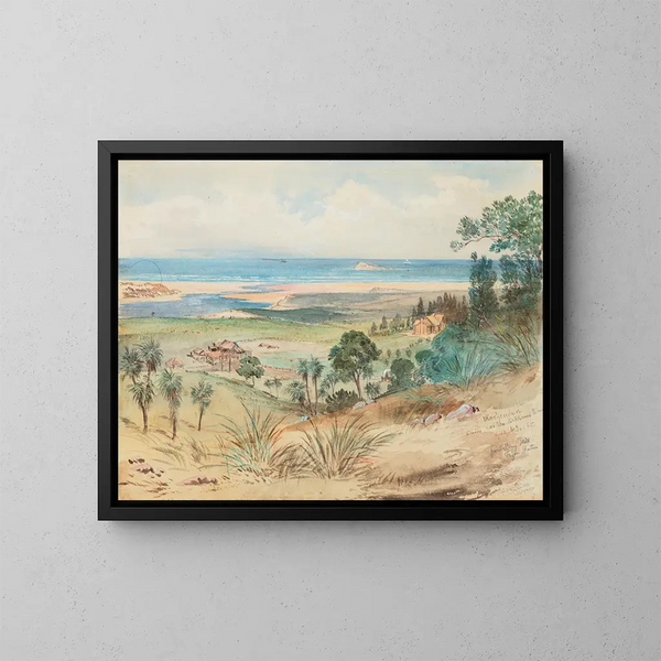Winchendon sur la rivière Kaikorai - Nicholas Chevalier — cuadro enmarcado en la pared