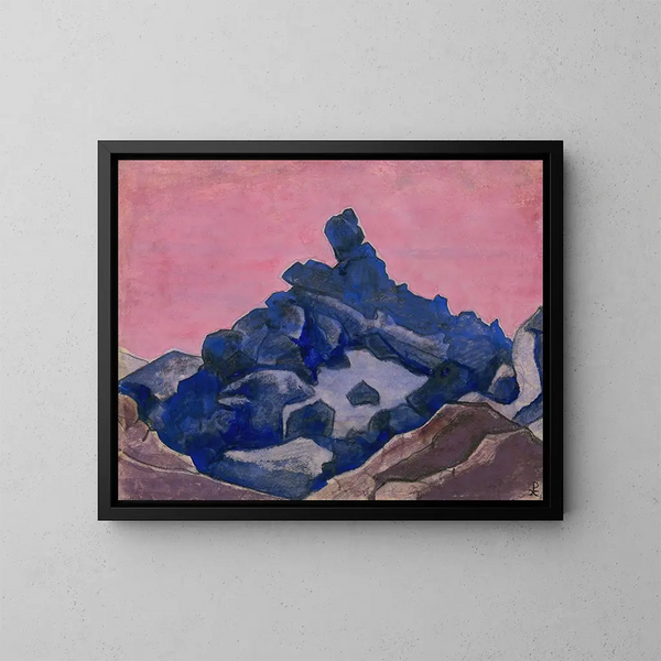 Cliff azul - Nicholas Roerich — cuadro enmarcado en la pared