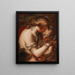 Venus y Amor con un niño - Niccolò Bambini — cuadro enmarcado en la pared