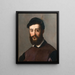 Portrait of a bearded young man with a black hat - Niccolò dell'Abate — framed artwork on a wall