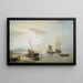 veleros en alta mar frente a la costa holandesa al amanecer - Nicolaas Riegen — cuadro enmarcado en la pared