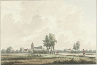 Nicolaas Wicart - Een landschap met kerk aan de horizon.webp