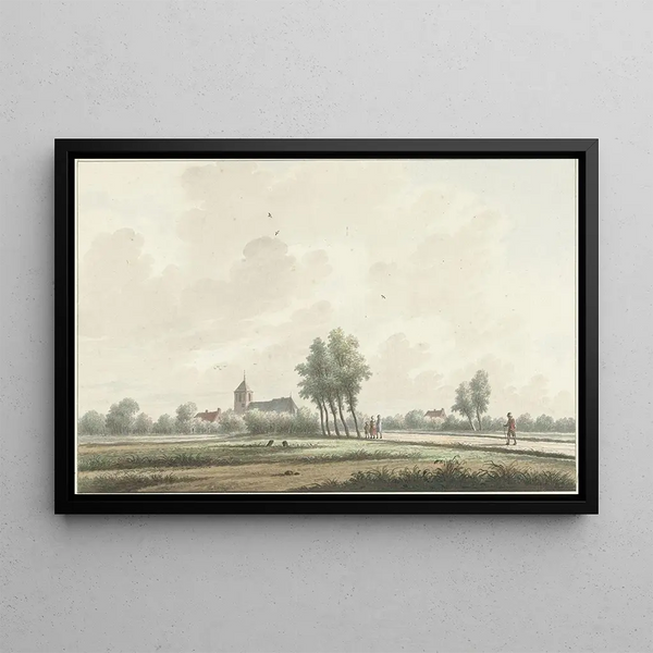 Nicolaas Wicart - Een landschap met kerk aan de horizon.webp