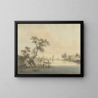 Nicolaas Wicart - Gezicht op het dorp Elst aan de Maas.webp