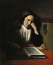 an old woman dozing on a book - Nicolaes Maes — artwork view