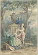 Pareja elegante en un parque - Nicolaes Muys — vista de la obra