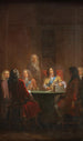 Christian V presenta la ley danesa 1683 - Nicolai Abildgaard — vista de la obra