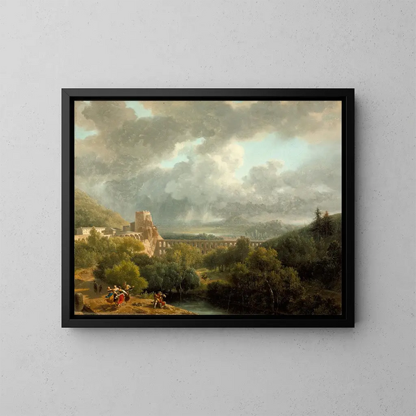 Paisaje con un acueducto - Nicolas-Antoine Taunay — cuadro enmarcado en la pared