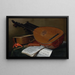 Still life with a lute and a guitar - Nicolas-Henri Jeaurat de Bertry — framed artwork on a wall
