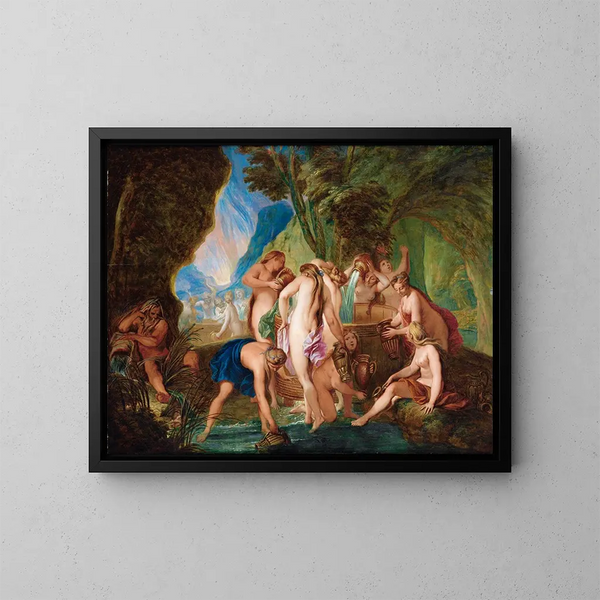 Las Danaídas en el infierno - Nicolas Bertin — cuadro enmarcado en la pared