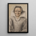Portrait of an elderly smiling woman - Nicolas Lagneau — framed artwork on a wall