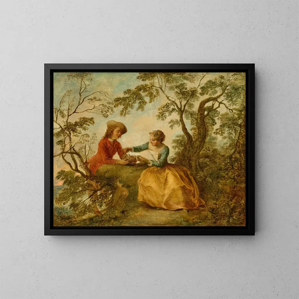 El Nido de los Pájaros - Nicolas Lancret — cuadro enmarcado en la pared