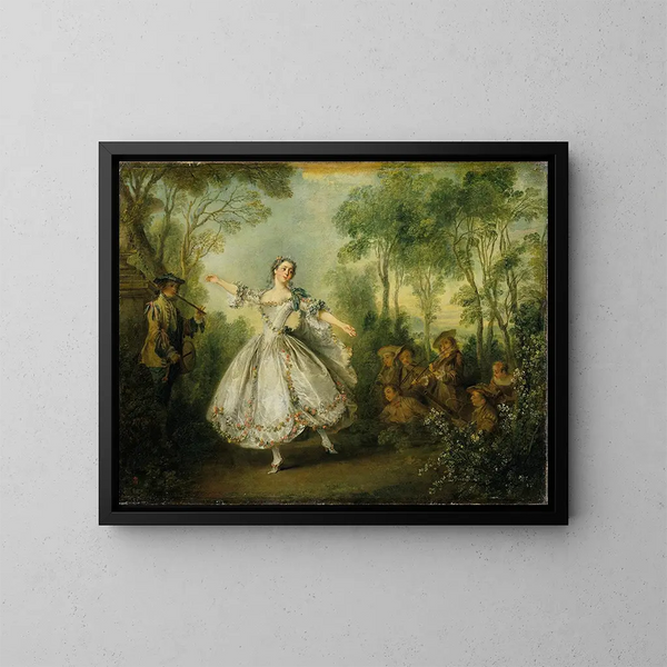 Mademoiselle de Camargo - Nicolas Lancret — cuadro enmarcado en la pared