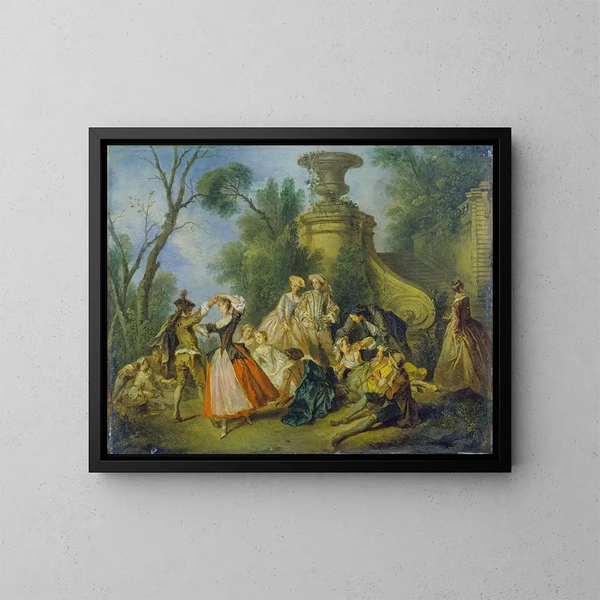 Fiestas pastorales - Nicolas Lancret — cuadro enmarcado en la pared