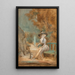 Young woman sitting in a park - Nicolas Lavreince — framed artwork on a wall
