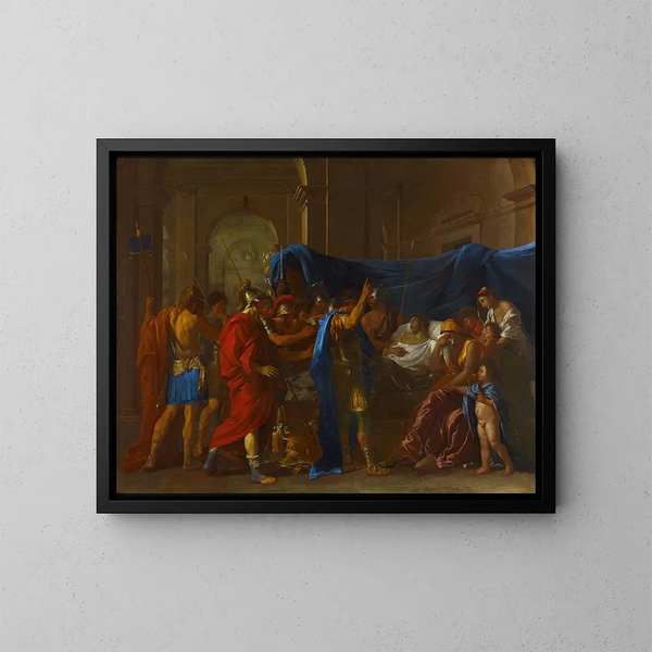 La Muerte de Germánico - Nicolas Poussin — cuadro enmarcado en la pared