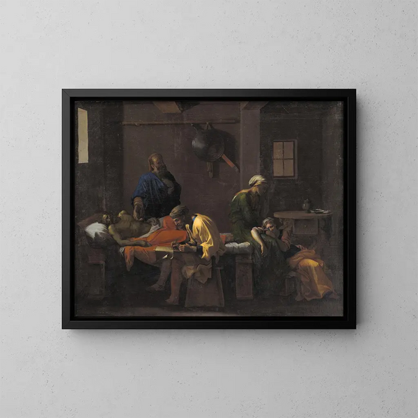 El Testamento de Eudamidas - Nicolas Poussin — cuadro enmarcado en la pared