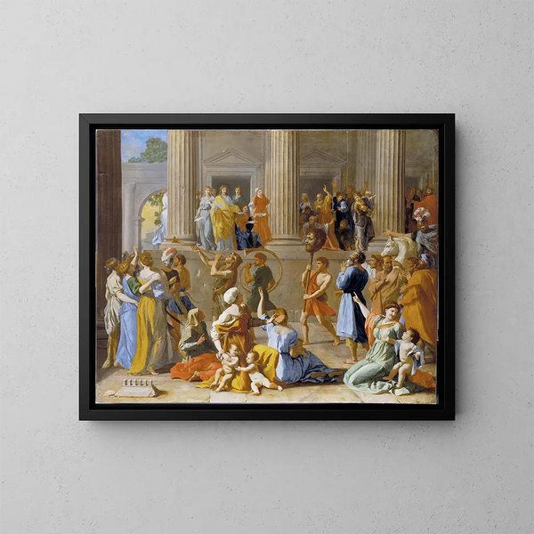 El Triunfo de David - Nicolas Poussin — cuadro enmarcado en la pared