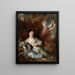 Portrait of the Countess of Montsoreau and her sister as Diana with a lady-in-waiting - Nicolas de Largillière — framed artwork on a wall