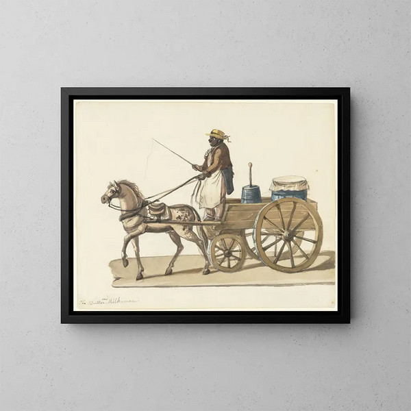 The Milkman and the Butter Seller - Nicolino Calyo — framed artwork on a wall