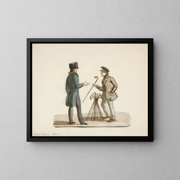 The cane seller - Nicolino Calyo — framed artwork on a wall