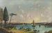 L'East River vista hacia el suroeste Blackwells Island en primer plano la construcción naval en el extremo izquierdo y vista desde la parte baja de Nueva York desde Jersey City - Nicolino Calyo — vista de la obra
