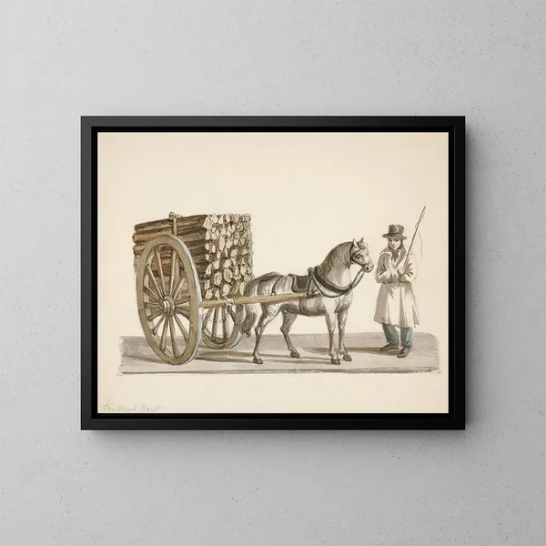 The Wooden Cart - Nicolino Calyo — framed artwork on a wall