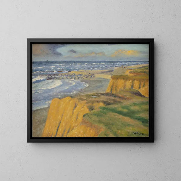 Bovbjerg al atardecer en otoño - Niels Bjerre — cuadro enmarcado en la pared