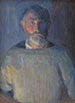 Retrato del artista a la luz de la lámpara - Niels Larsen Stevns — vista de la obra