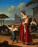 Una joven mujer italiana con sus hijos y una anciana hilando Nettuno - Niels Peter Holbech — vista de la obra