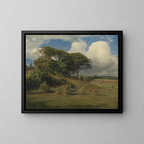Beech trees at the church hall of Dagss, Halland - Niels Skovgaard — framed artwork on a wall